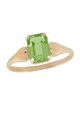 superb teeny gold heart peridot baby birthstone ring 
